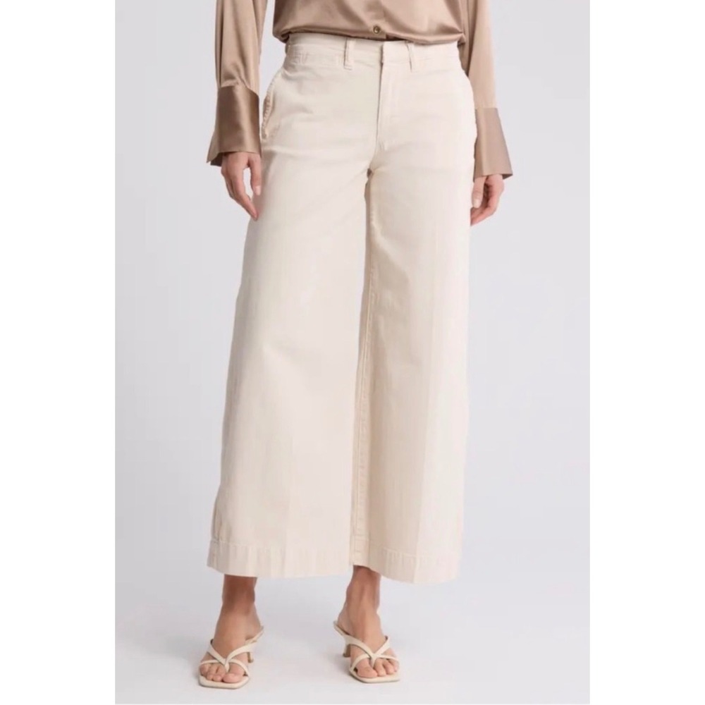 Frame Le Pixie Wide Leg Trouser Pant Bone Off White High Rise Size 31